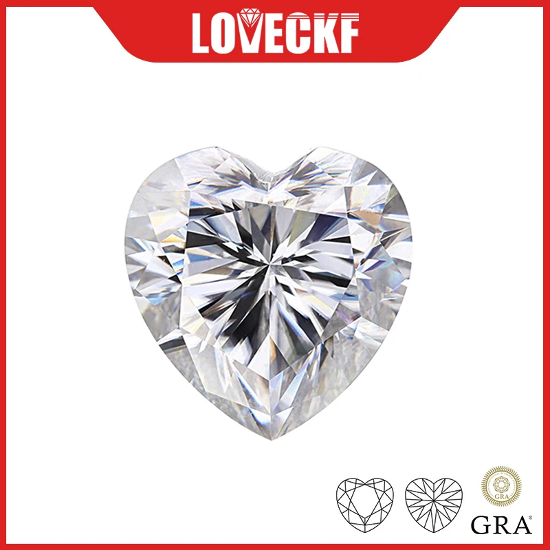 

White D Color Heart Cut Moissanite Stone 0.5-7.0ct VVS1 GRA Certified Moissanite Gemstones Pass Diamond Tester with Certificate