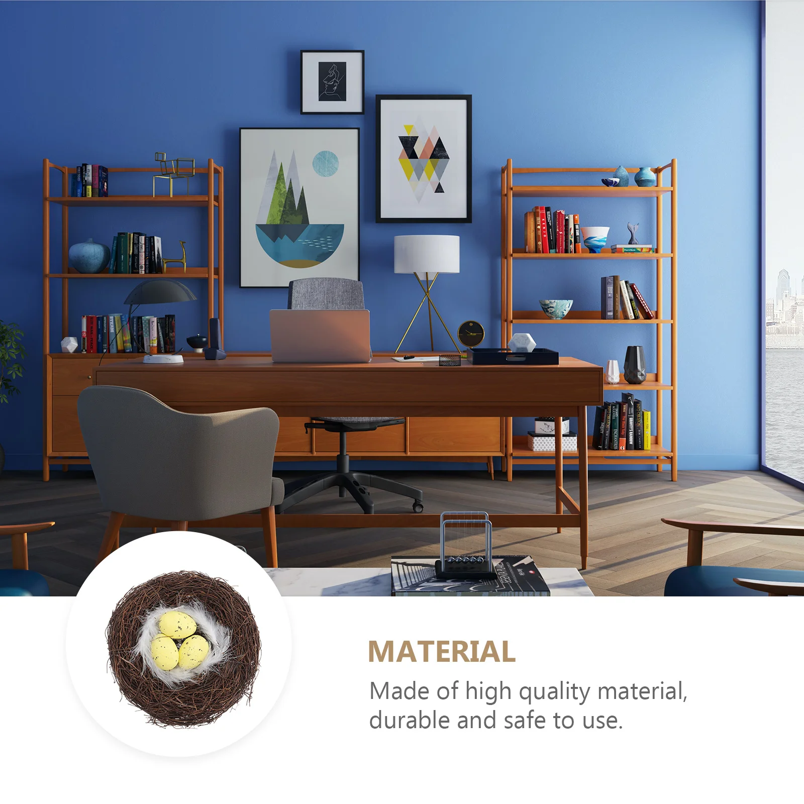 

1Pcs Rattan Bird Nest Decor Artificial Nest Ornament for Easter Home Garden Wedding DIY Micro Landscape Decoration