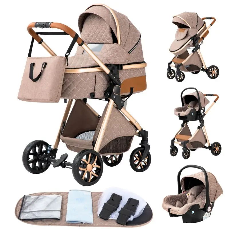 3-in-1 babyreisysteem, lichtgewicht kinderwagen voor pasgeborenen, all-terrain, compact opvouwbaar, winterkinderwagen, buggy