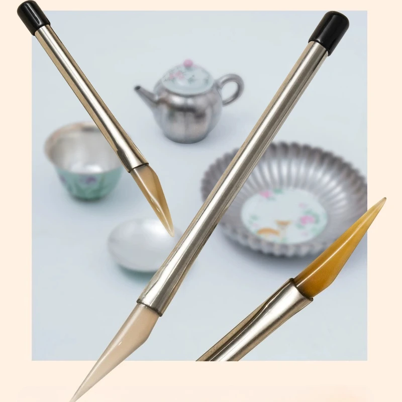 Agate Burnishing Tool with Handle Pottery Polishing Stick Gold Silver Burnishing Bar for Metal Repair Finishing Jewelry Making