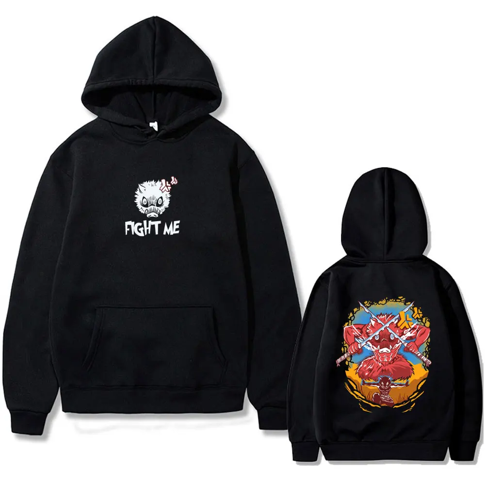 

Anime Demon Slayer Hashibira Inosuke Hoodie Men Women Casual Cotton Vintage Streetwear Male Fashion Oversized Pullover Hoodies