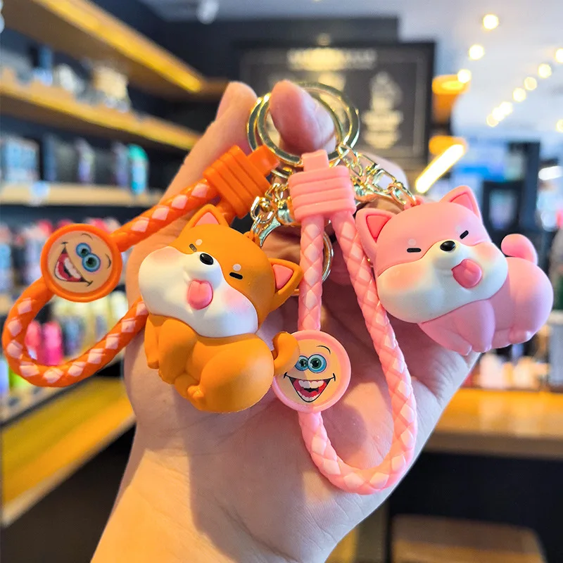 Shiba Inu Keychain Cartoon Dog Cute Couple Bestie Claw Machine Student Gift Present Personalized Gifts Y2k Fashion Toys Anime