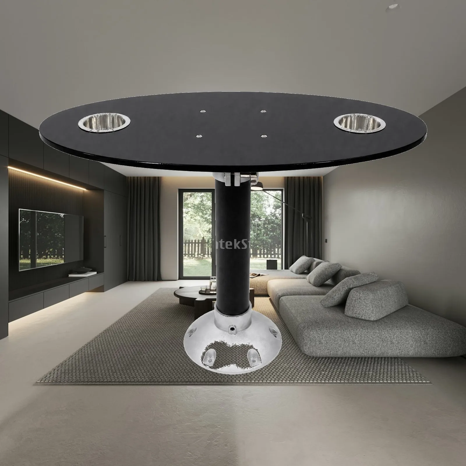 Lightweight Boat Desk Acrylic Top with Aluminum Pedestal and Nylon Fittings for Yacht Fishing Boat Use