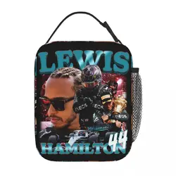 Lewis Hamilton 44 Merch Insulated Lunch Bags For School Office F1 Racing Driver Storage Food Boxes Cooler Thermal Lunch Boxes