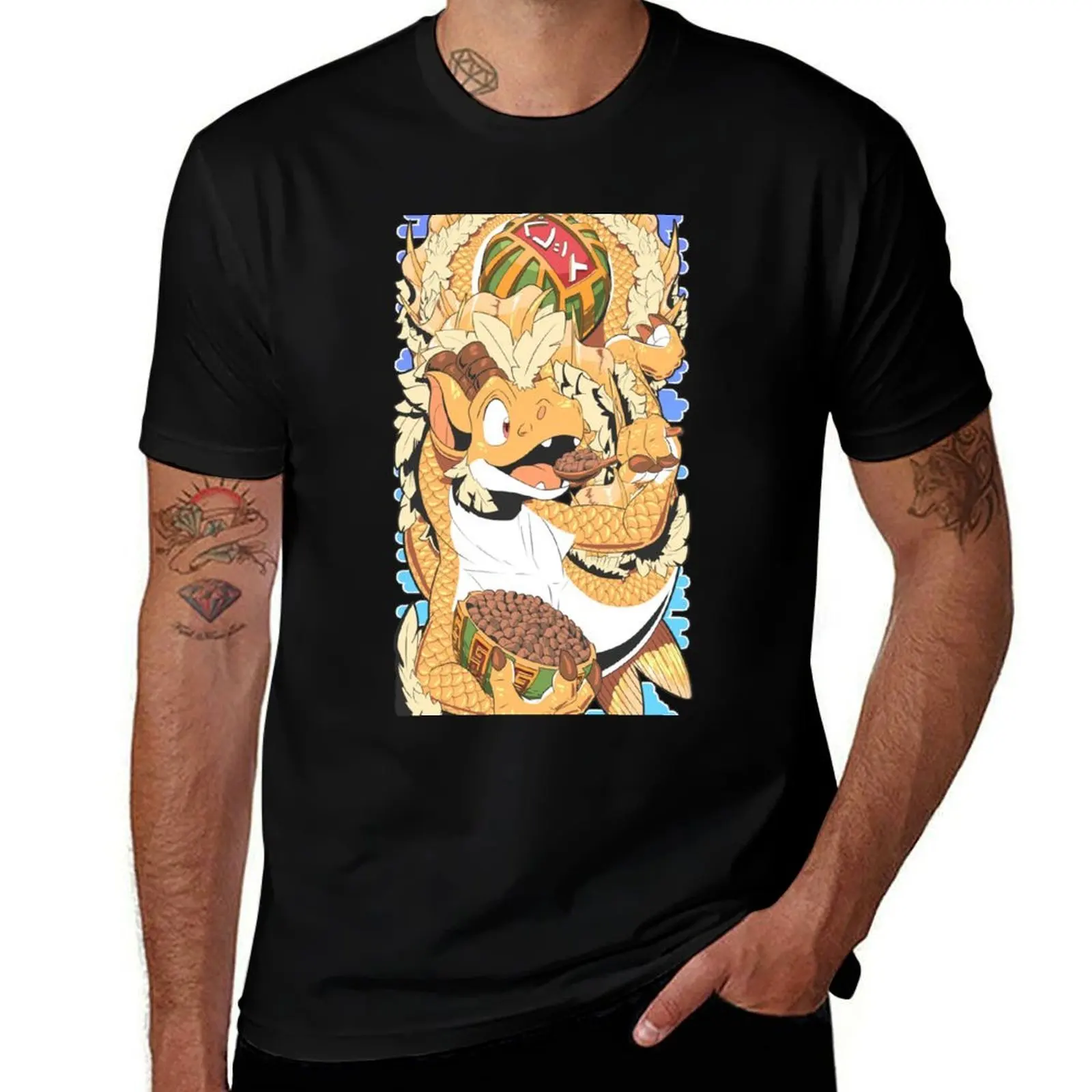 

[Legacy Edition] Kinrin Chagoi Koi Dragon Likes Pellets T-Shirt Casual All Match Short Sleeve T-Shirt