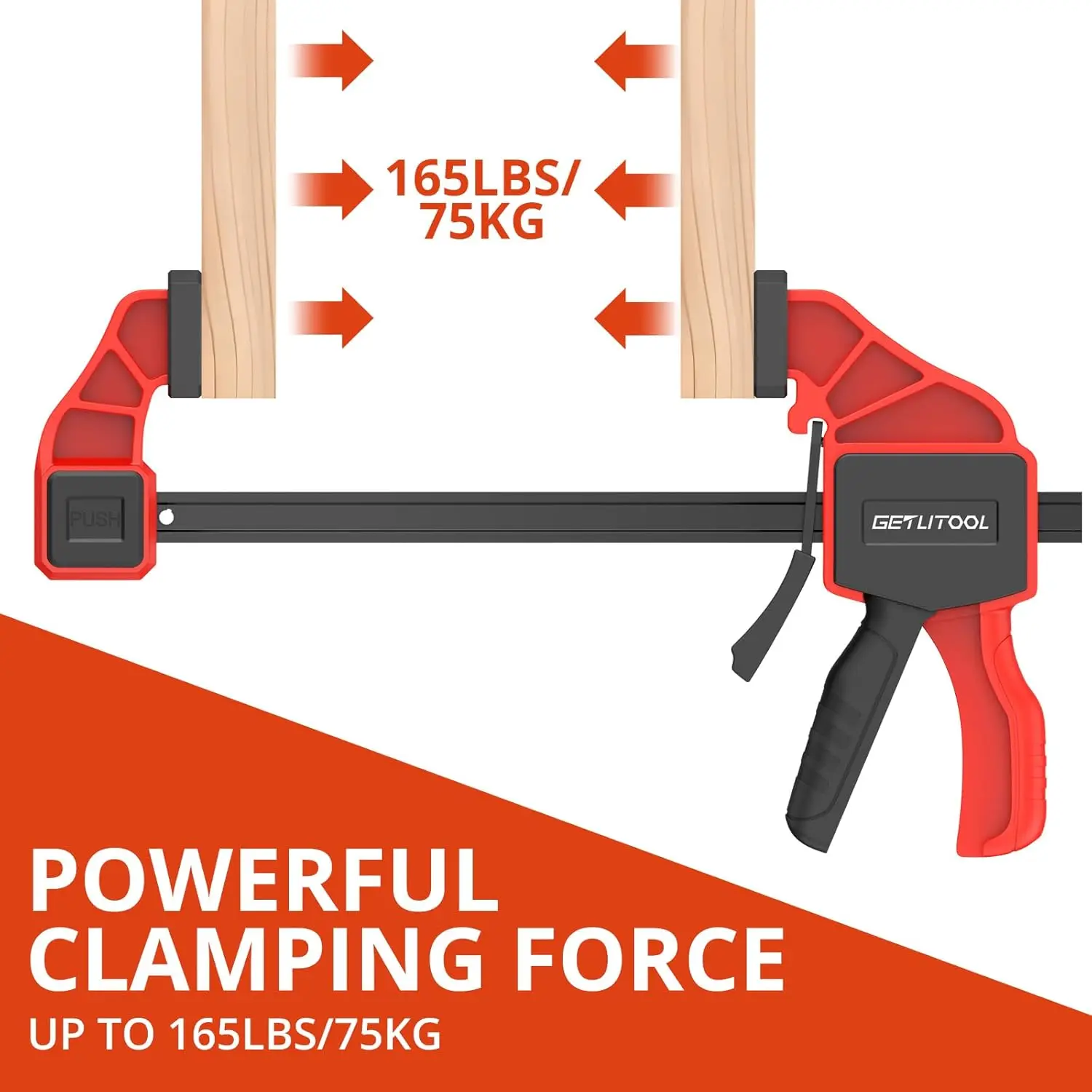 مشابك بار لأعمال النجارة مقاس 6 و12 بوصة، 4 قطع 165 رطل، مشابك نجارة سريعة الإصدار مع مشبك زنبركي 6 بوصة، مشابك خشبية