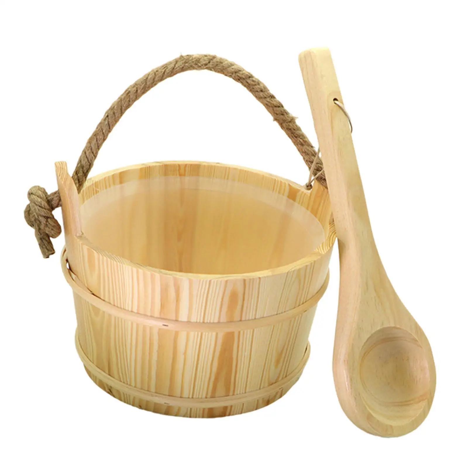 Sauna Wooden Bucket with Ladle Sauna Heater SPA Winter Sauna Accessories Set