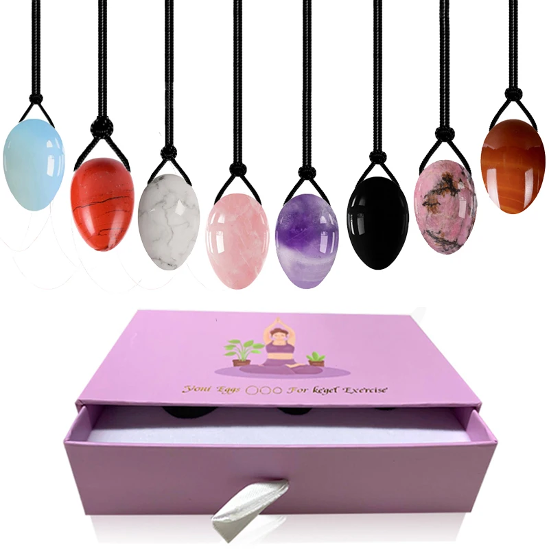 

Yoni Eggs Big End Perforation Rose Quartz Natural Jade Egg Set Vaginal Pelvic Tightening Kegel Exercise Postnatal Rehabilitation