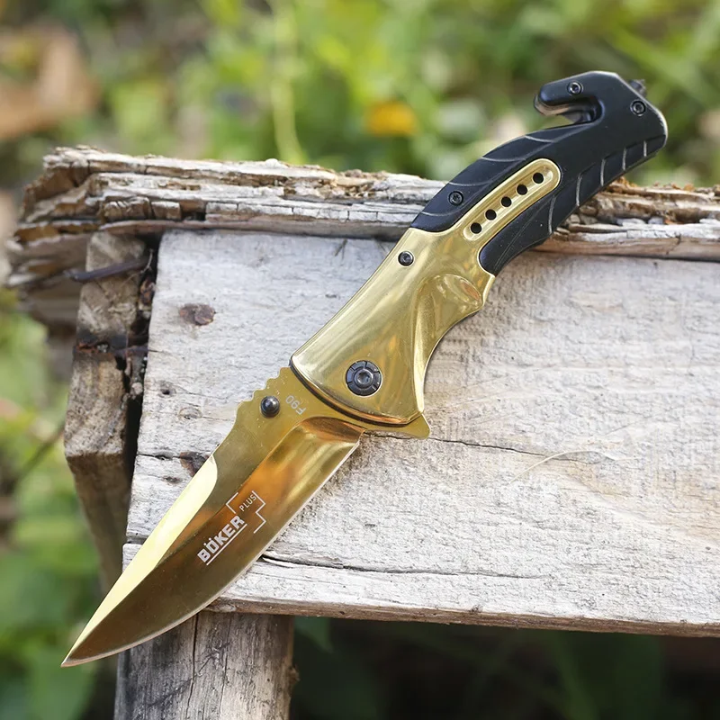 Anti Slip Handle High Hardness Folding Knife Camping Tactical Outdoor Multifunctional Survival and Self-defense Hunting Knives