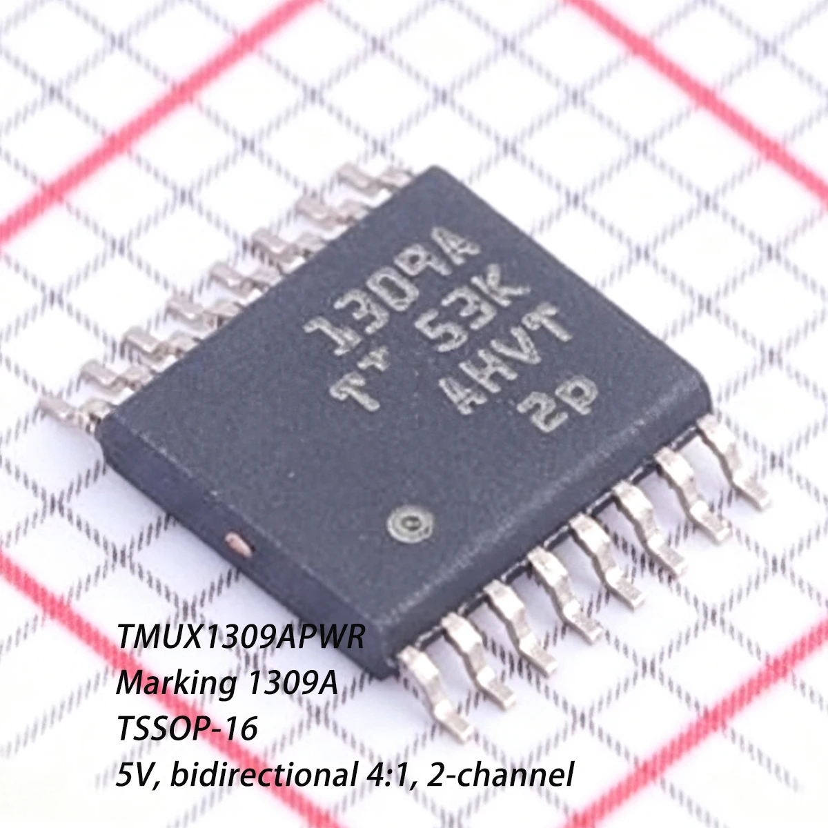 10PCS TMUX1309APWR Marking 1309A TSSOP-16 Pin 5V bidirectional 4:1 2-channel multiplexer 1.8V logic NEW Original Genuine IC Chip
