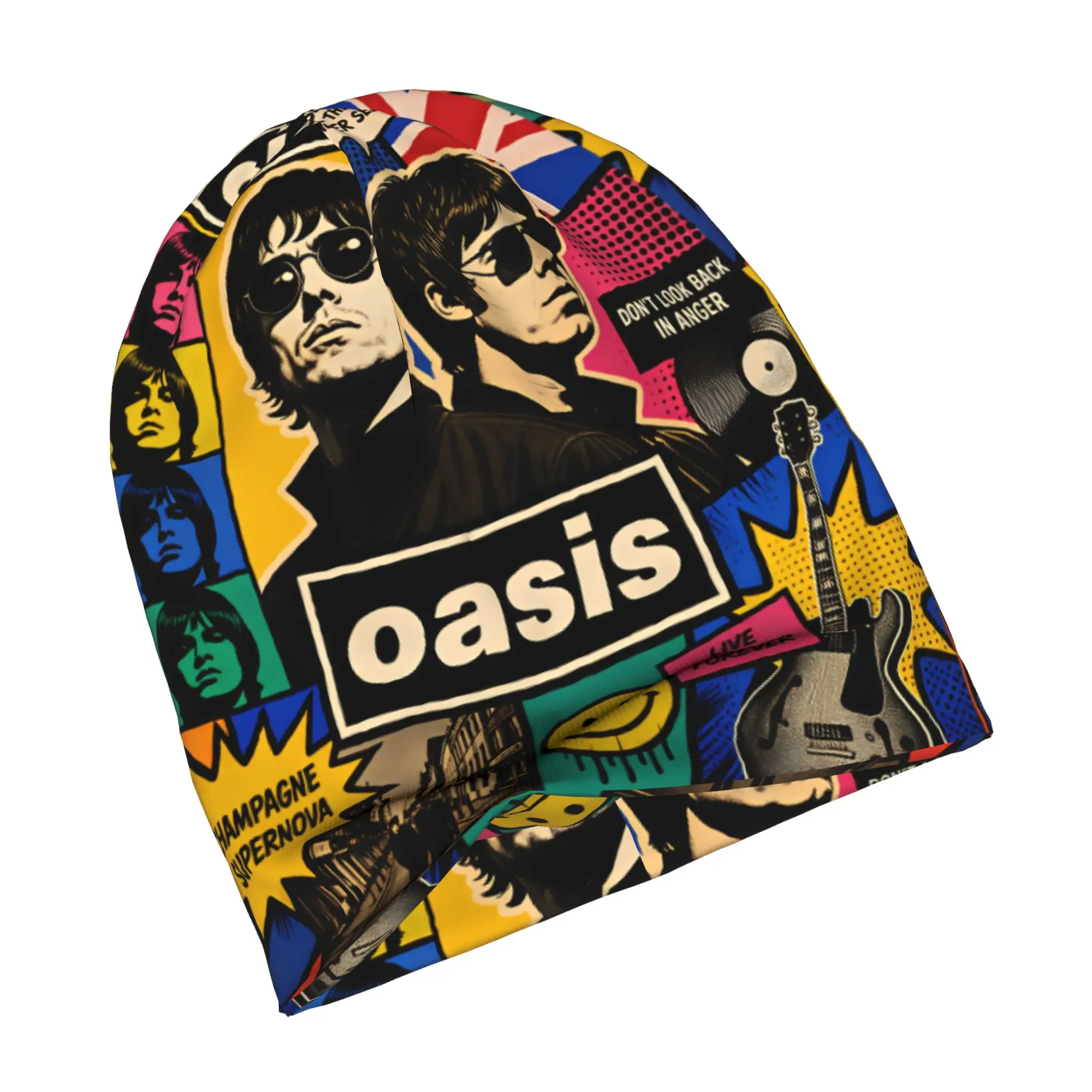 British Music Definitely Maybe  O-Oasis Bonnet Hats  Hip Hop Knitting Hat For Women Men Winter Warm  Skullies Beanies Caps
