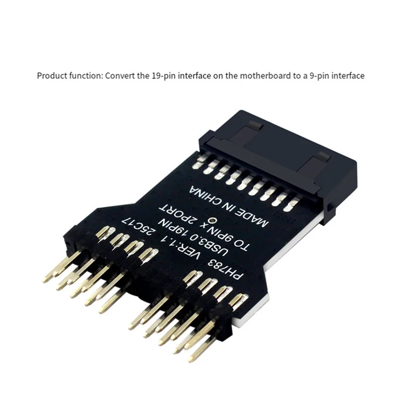 USB 2.0 9-Pin Header Splitter Adapter 1 To 2 Extension For Motherboard Dual USB Hub Connectors For RGB Fans-N36R