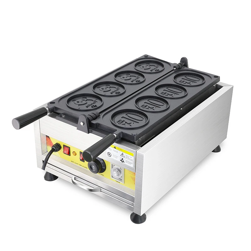 110V60HZ 220V50HZ Cheese Gold Coin Waffle Maker Round Scones Making Machine Of Snacks