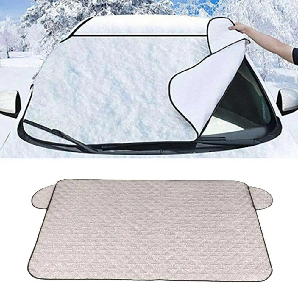 Car Front Windscreen Cover Windshield Sunshade With Earmuffs Universal Automobile Winter Anti Snow Frost Ice Dust Protect