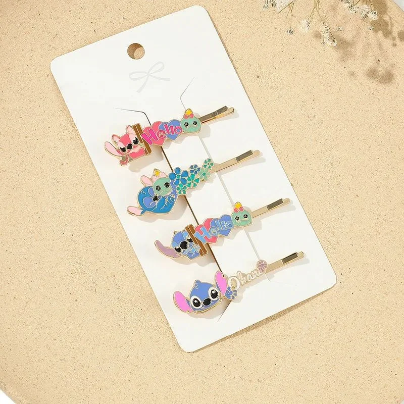 4 قطعة ديزني غرزة الأطفال لطيف العصرية أغطية الرأس مشبك شعر شخصيات أنيمي فتاة نزهة الرياضة كلمة واحدة كليب مجموعة هدية عيد ميلاد