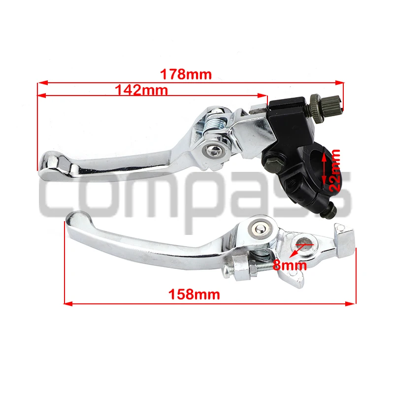 

1 Pair 22mm 7/8 Inch Folding Handlebar Clutch Brake Lever For 50cc 110cc 125cc 200cc CRF KLX TTR Apollo 125 ATV Dirt Pit Bike