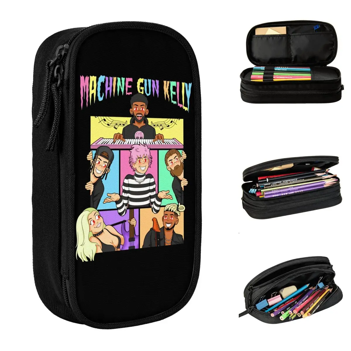 

MGK Rapper Pencil Case Cute Pen Box Bags Kids Big Capacity Students School Gift Pencilcases