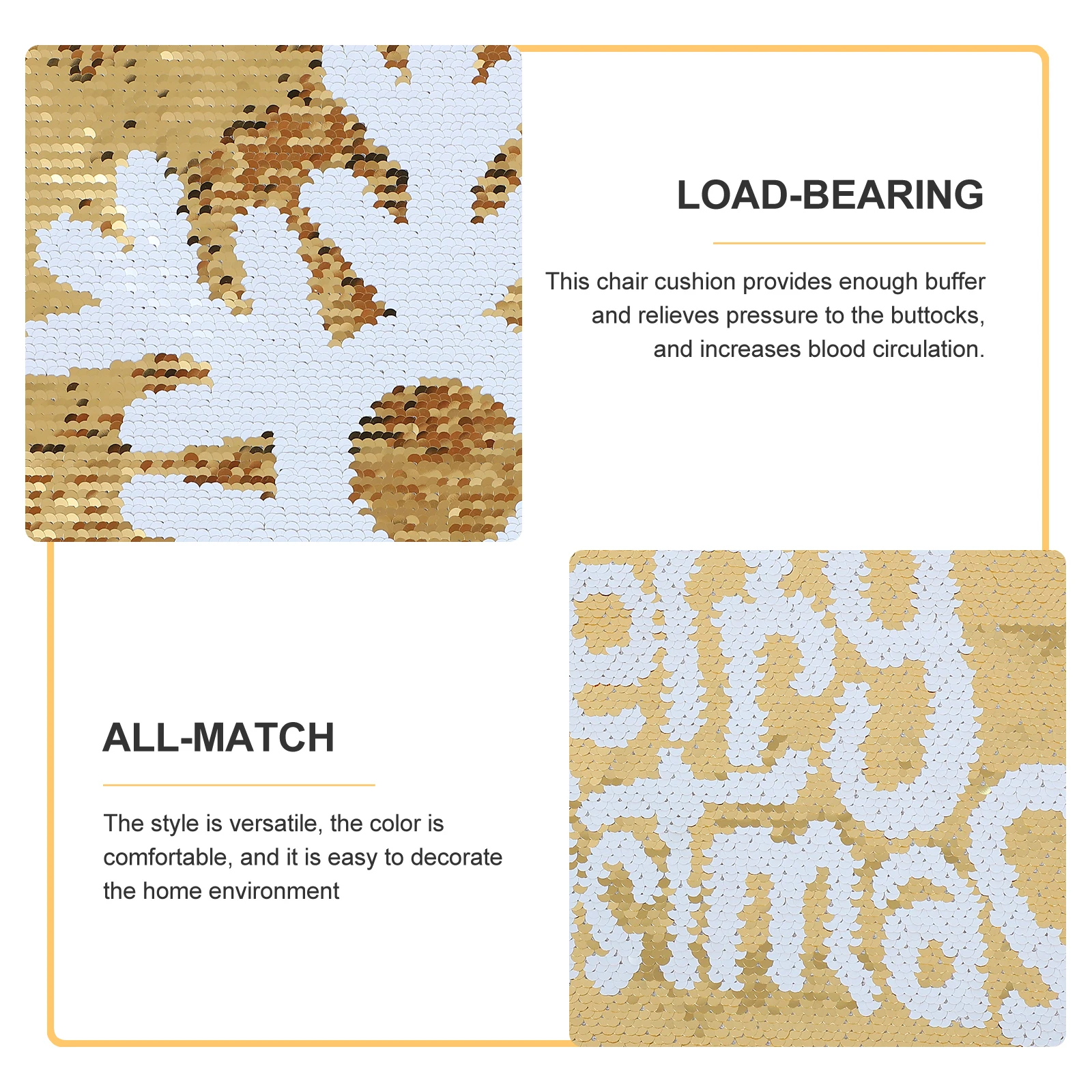 

Snowflake Pillow Cover Decorative Cases for Bed Sofa Car Golden Glitter Sequins Christmas Home Office Stylish Safe High Quality