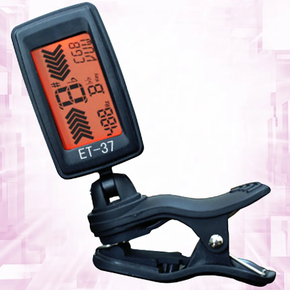 

1pc Guitar Tuner Et-37 Black Digital Pizzicato Tuner For Ukulele Plucked Instrument Musical Instrument Tuning Tool