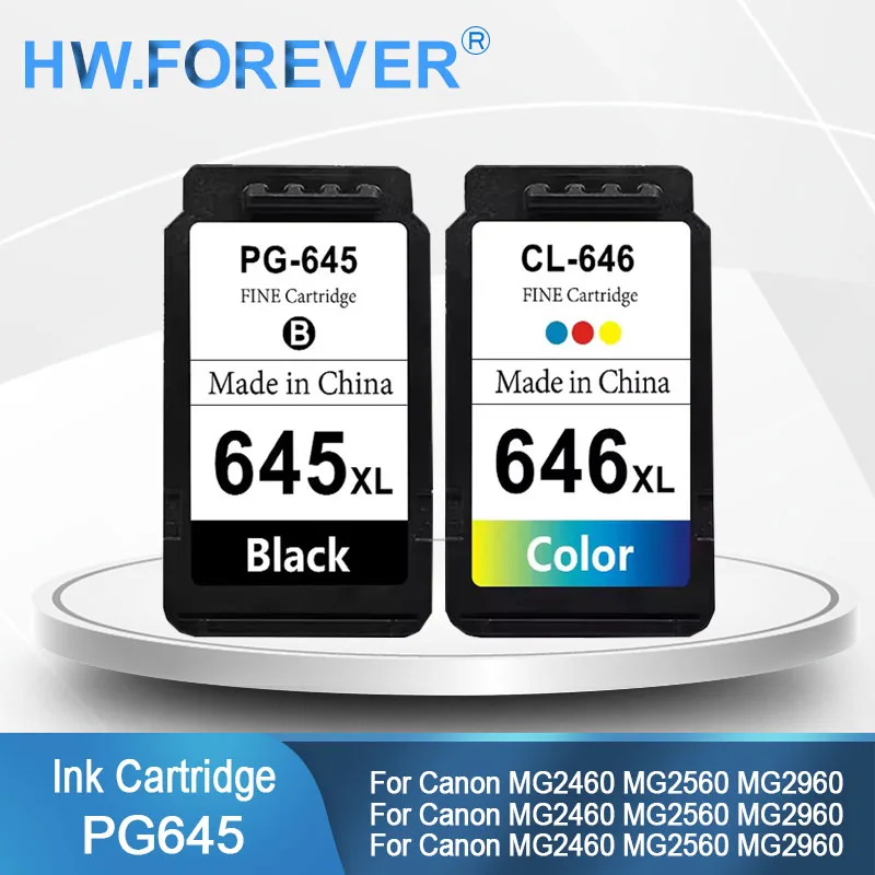 

Совместимые чернильные картриджи PG645 CL646 645XL 646XL для принтеров Canon Pixma MG2460 MG2560 MG2960