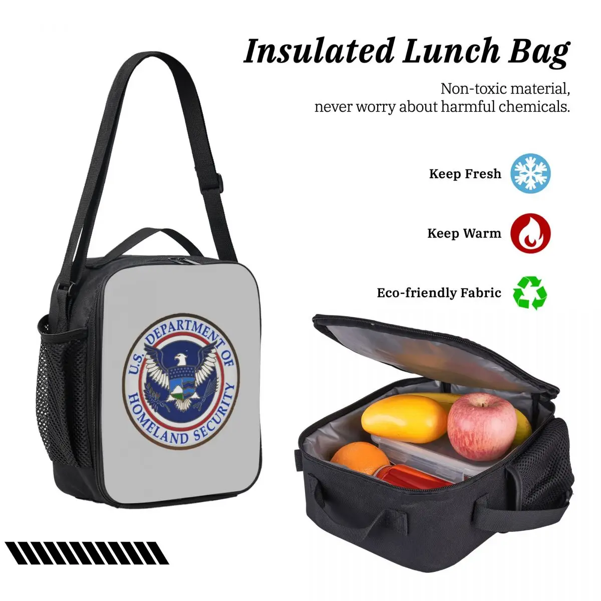DHS - Dipartimento di sicurezza nazionale Zaino BookBag Borsa da scuola Borse a tracolla per computer Borsa da pranzo isolata 3ps Astuccio