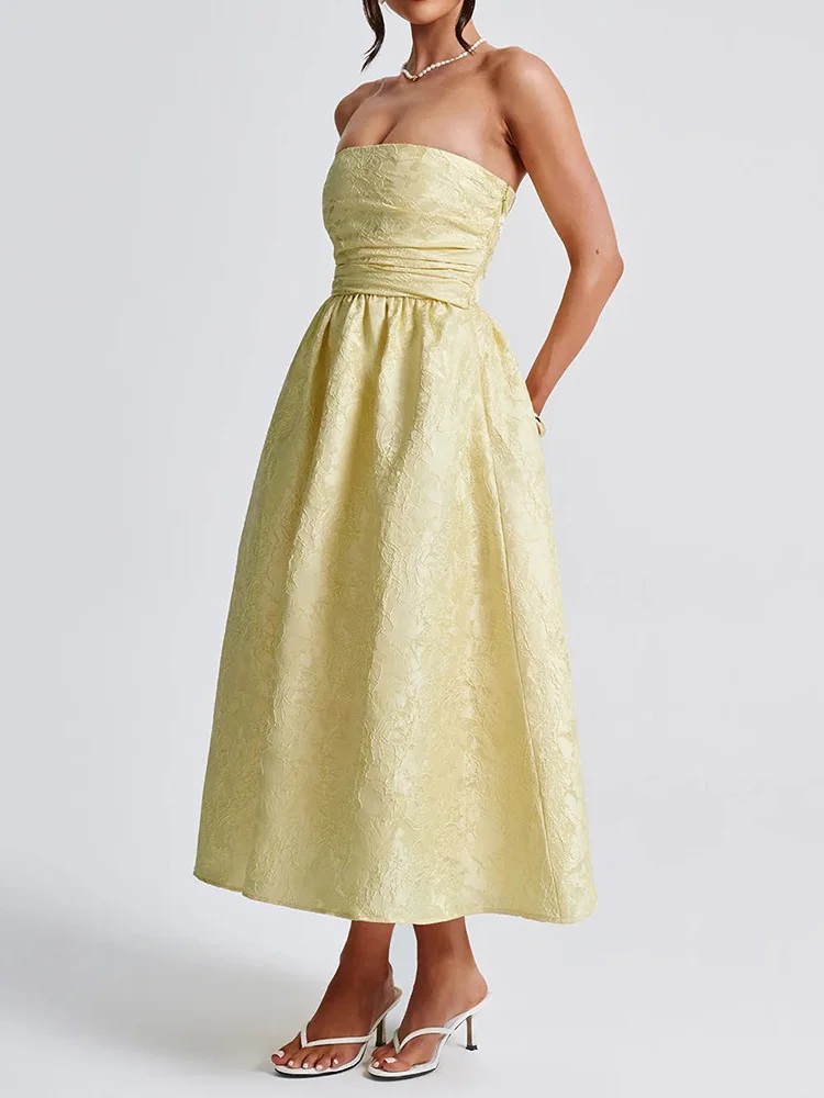 Elegante backless a-lijn satijnen lange jurk witte jacquard taille wrap mini-jurken vrouwen off-shoulder sexy feestavond vestidos