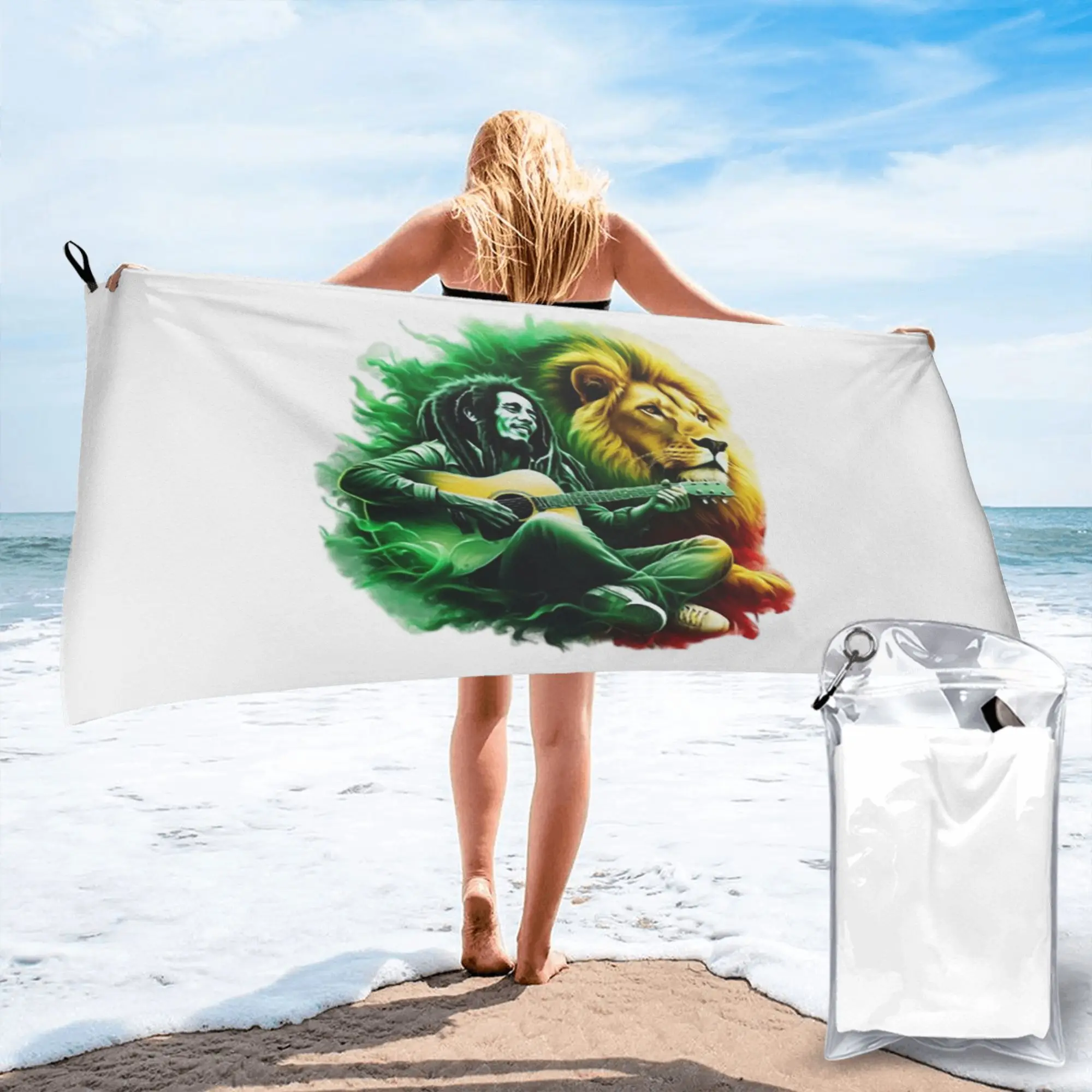 Bob Marley One Love Beach Towel Soft Microfiber Quick Dry Absorbent Quick Towels For Pool