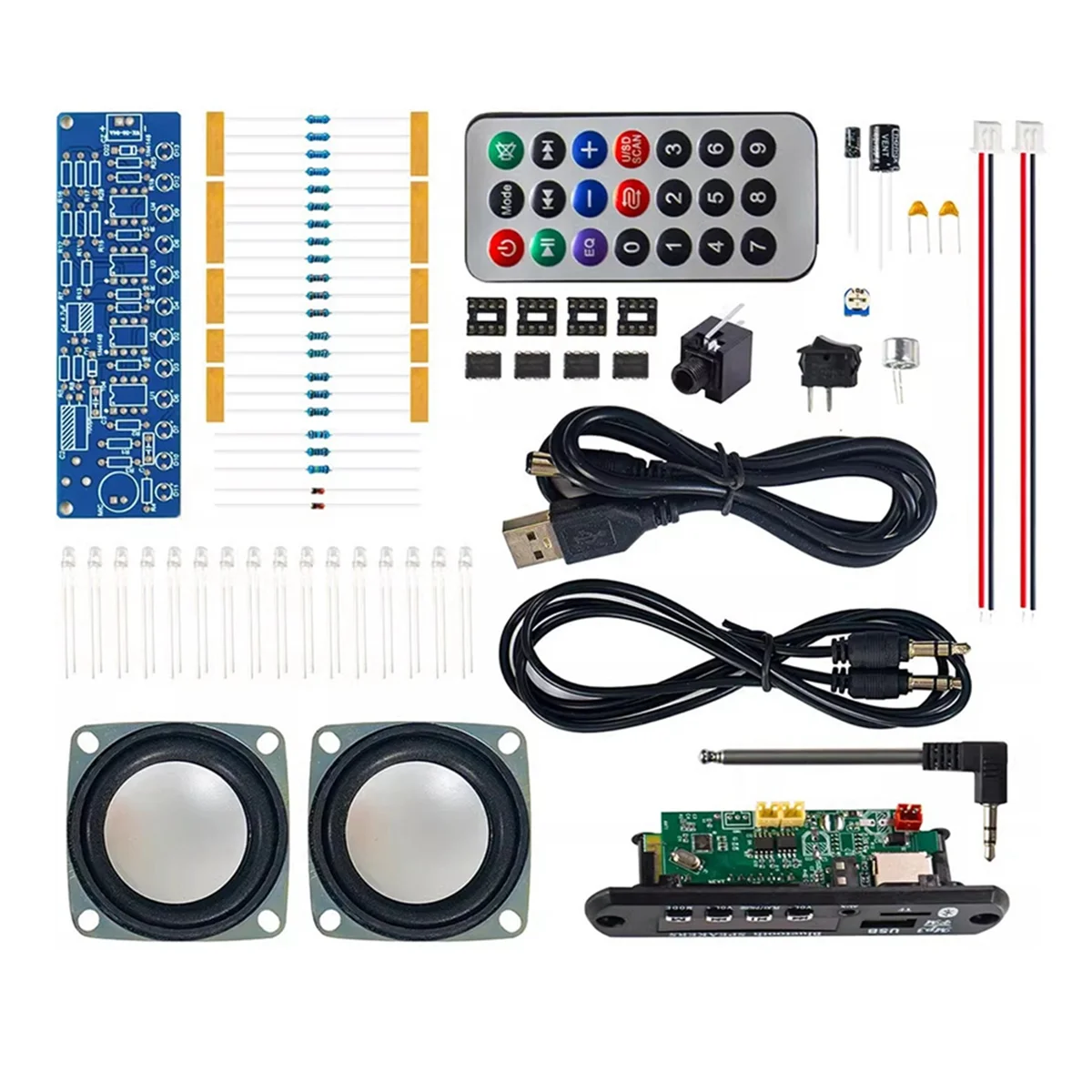 DIY Bluetooth Speaker Kit with FM Radio 85.7-108MHZ DIY Soldering Project Practice Electronic Kit Solder U Disk TF-Sunrise