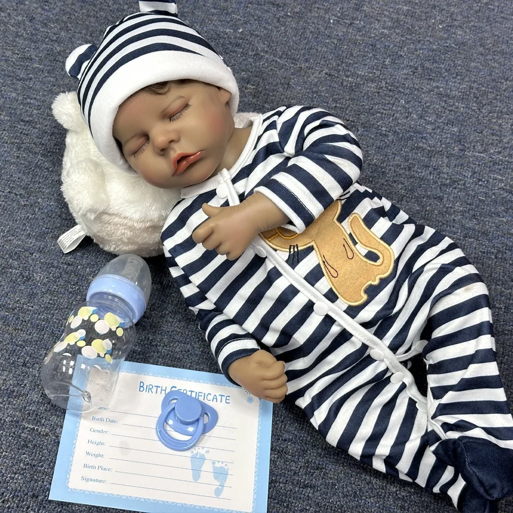 18-Inch Reborn Baby Dolls Twins Soft Vinyl Lifelike Baby Dolls 3D High-Color Realistic-Looking Artist-Painted DesignsW-018ZY