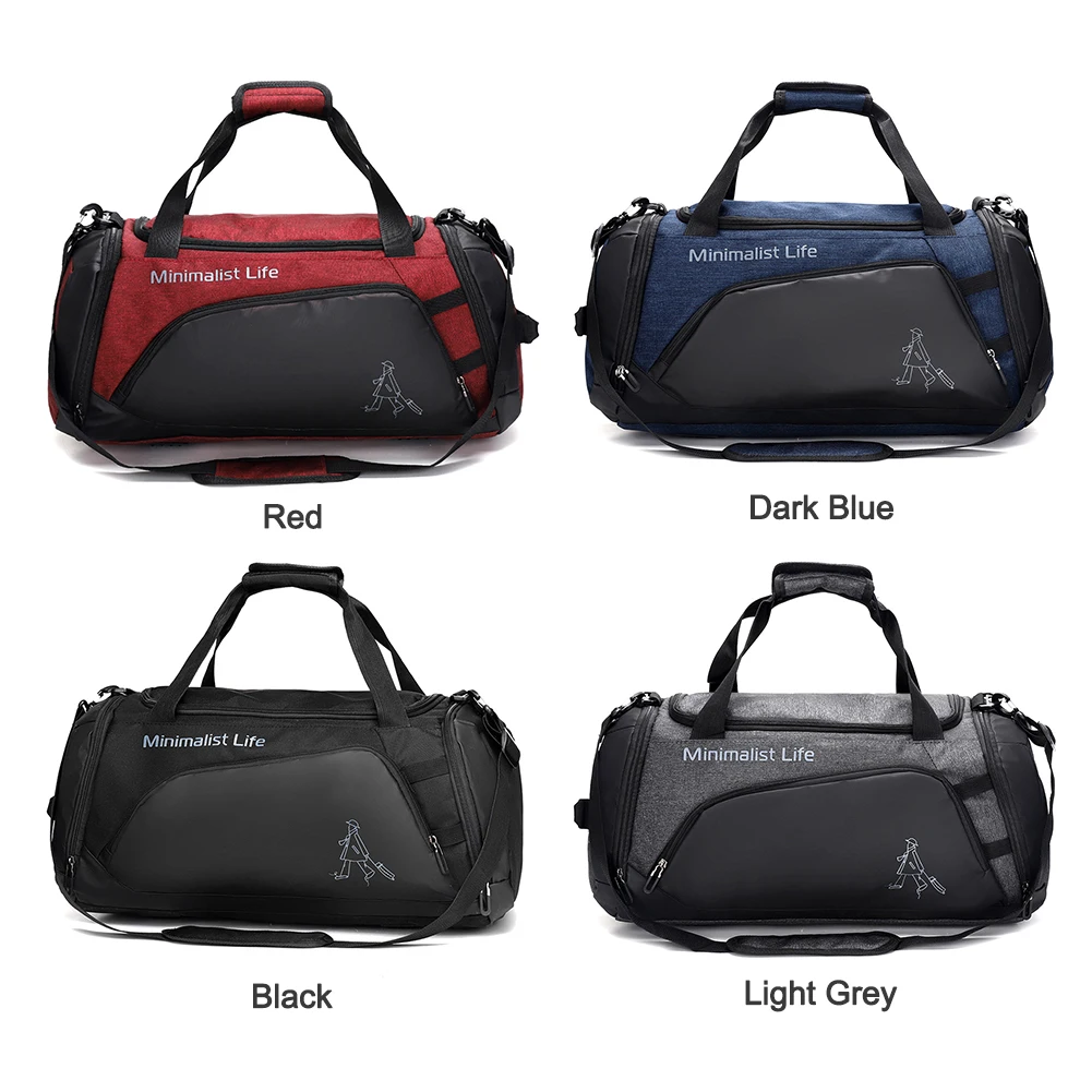 Nylon Portable Gym Bags Large Capacity Waterproof Yoga Sports Backpack with Shoe Compartment Wear- for Outdoor Football