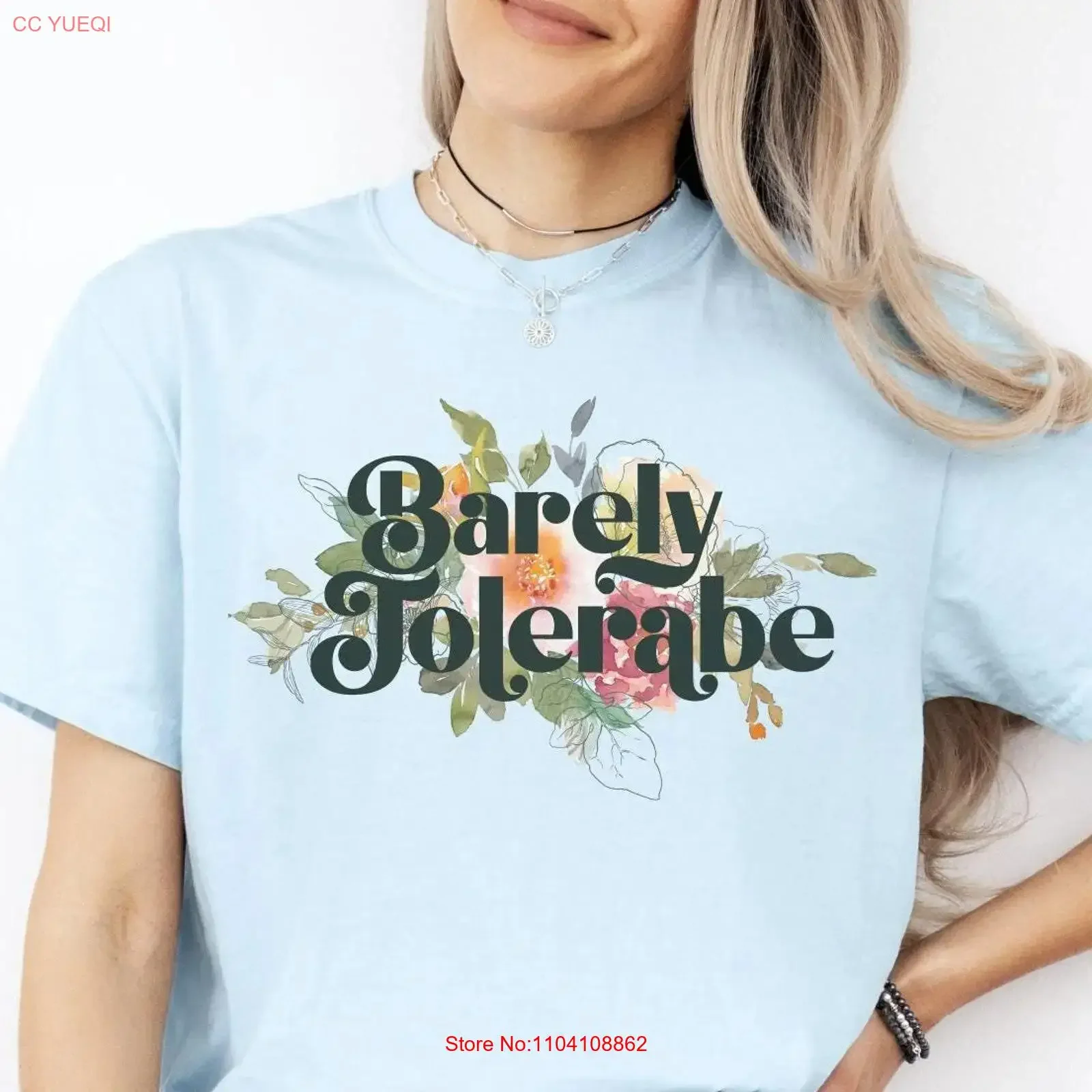 Barely Tolerable Jane Austen T Shirt Pride and Prejudice Quote Book Bookish Light Academia Booktok Color Comforts vintage