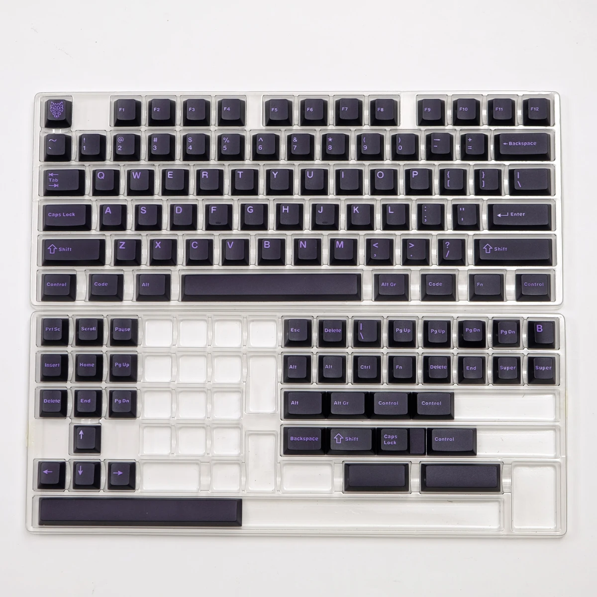 114 Keys Purple semi-transparent Keycaps PBT Dye Subbed Key Caps Cherry Profile Keycap With 2.25U 2.75U 3U 7U Spacebar ISO Enter