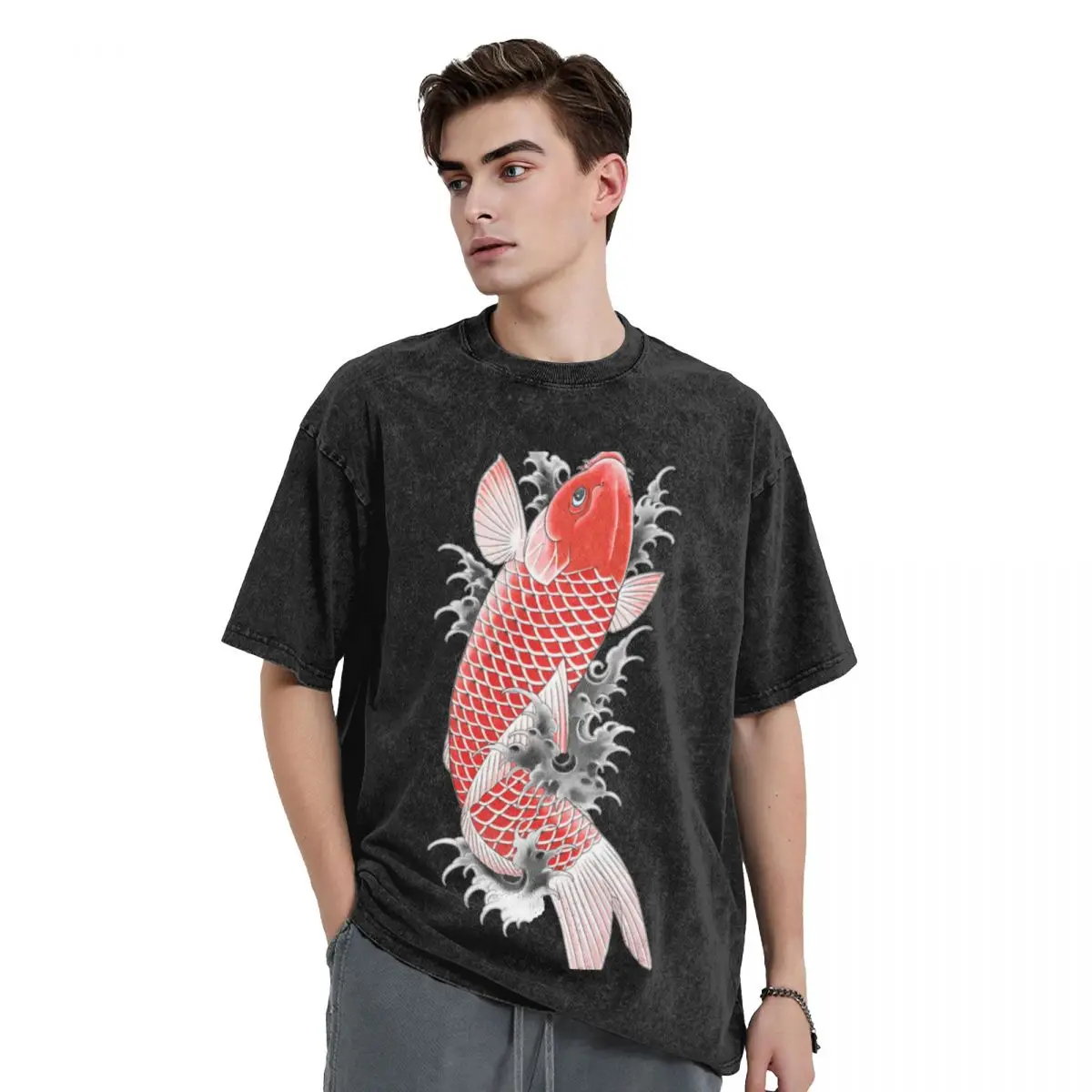 Akira Nishikiyama Koi Yakuza T-Shirt cute tops sublime t shirts men