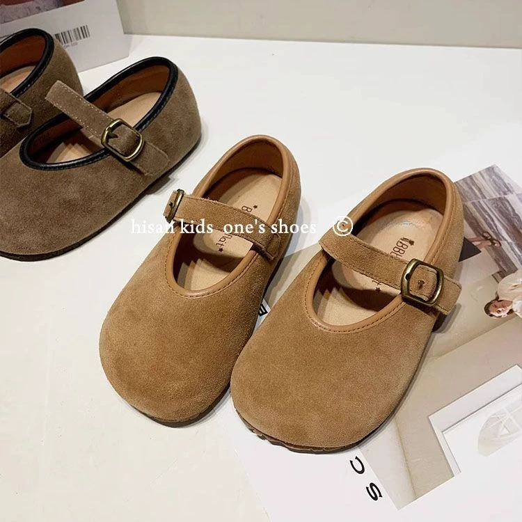 Childrens Shoes 2024 Spring and Autumn Season New Round Head Fashion Solid Color Popular Single Shoe Trend