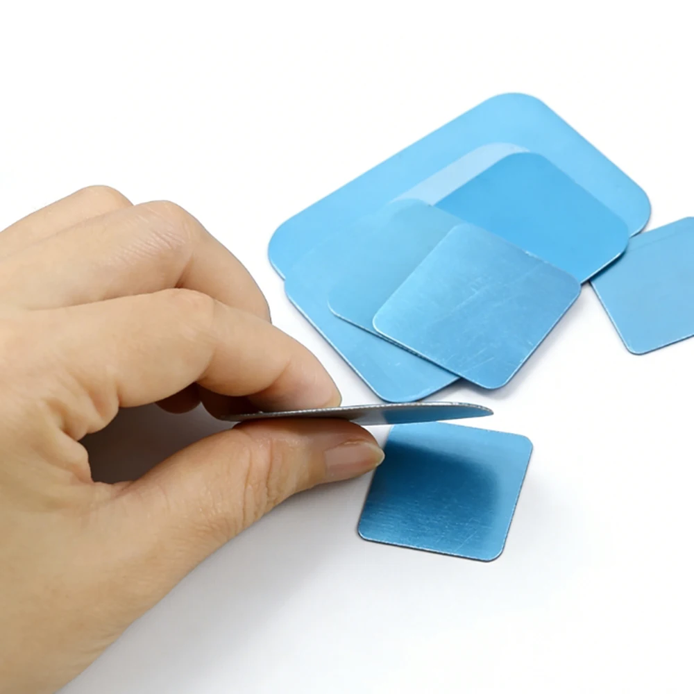 10 Stück quadratische universelle Eisenblech-Aufkleber Metallplatte für magnetische Autohalterung Handy-Magnetständerhalterung – Detail 2