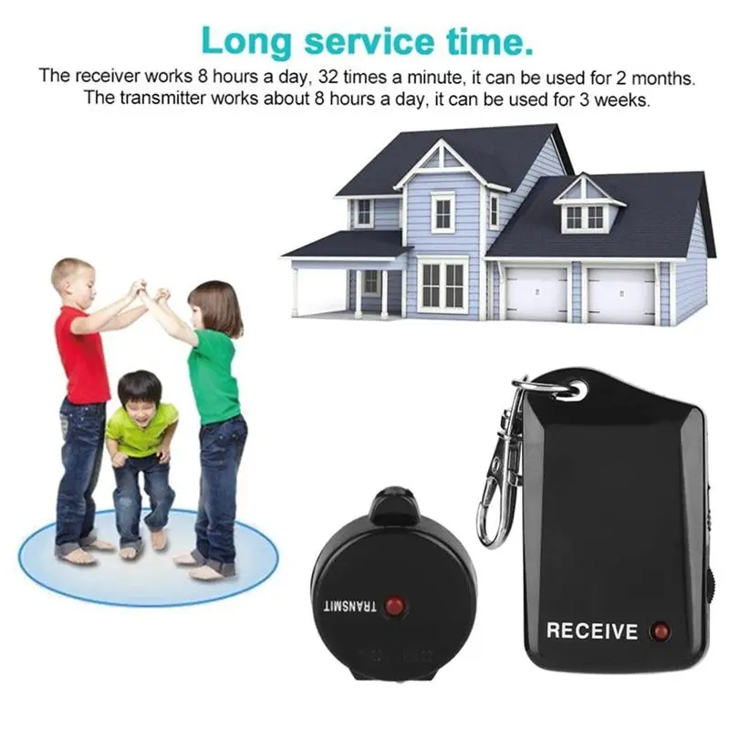 ABZZ-2X RF Wireless Anti Loss Device Security Protection Personal Guard Buzzer Light Anti Theft Alarm Home Automation Kits