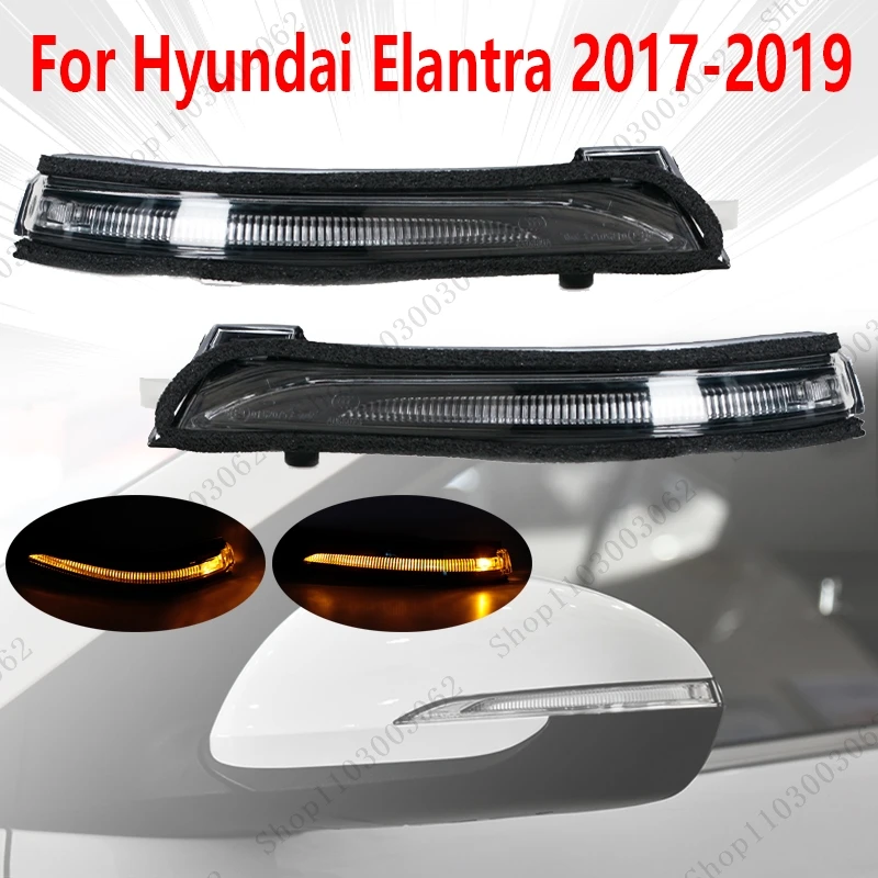 LED Turn Signal Light Rearview Wing Door Side Mirror Repeater Lamp For Hyundai Elantra 2017 2018 2019 87614F2580 87624-F2580