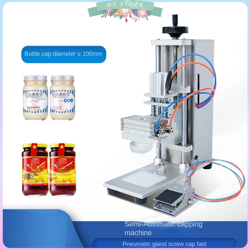 

Automatic Capping Machine Pneumatic Desktop Can Jar Glass Sauce Honey Bottle Twist Off Equipment