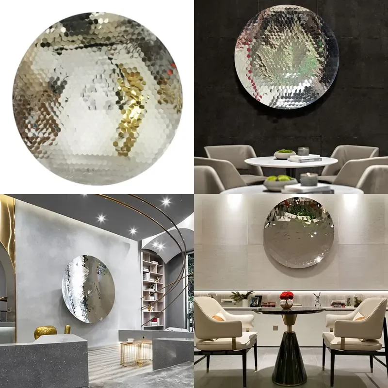 Customized Modern Electroplating Interior Wall Stainless Steel Metal Circular Mirror Wall Decoration Wall Art Metal