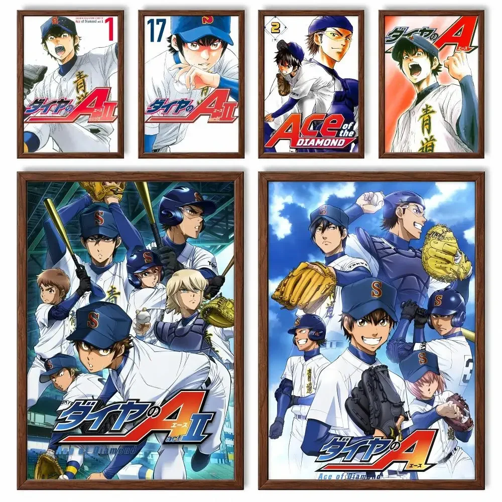 Energetic Baseball Sports Anime Ace of Diamond Poster Self-adhesive Waterproof Paper Sticker Art House Bar Room Wall Decor