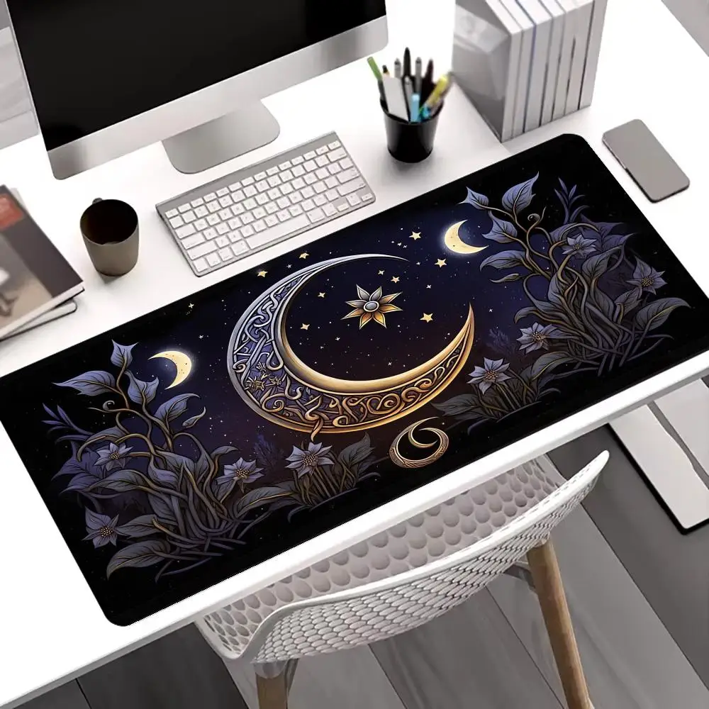 

Magic Moon Mouse Pad Table Cushion Large Gaming Art Mausepad Non-slip Seamed Edge Mousepads Laptop Tablet Mat Mini PC Playmat