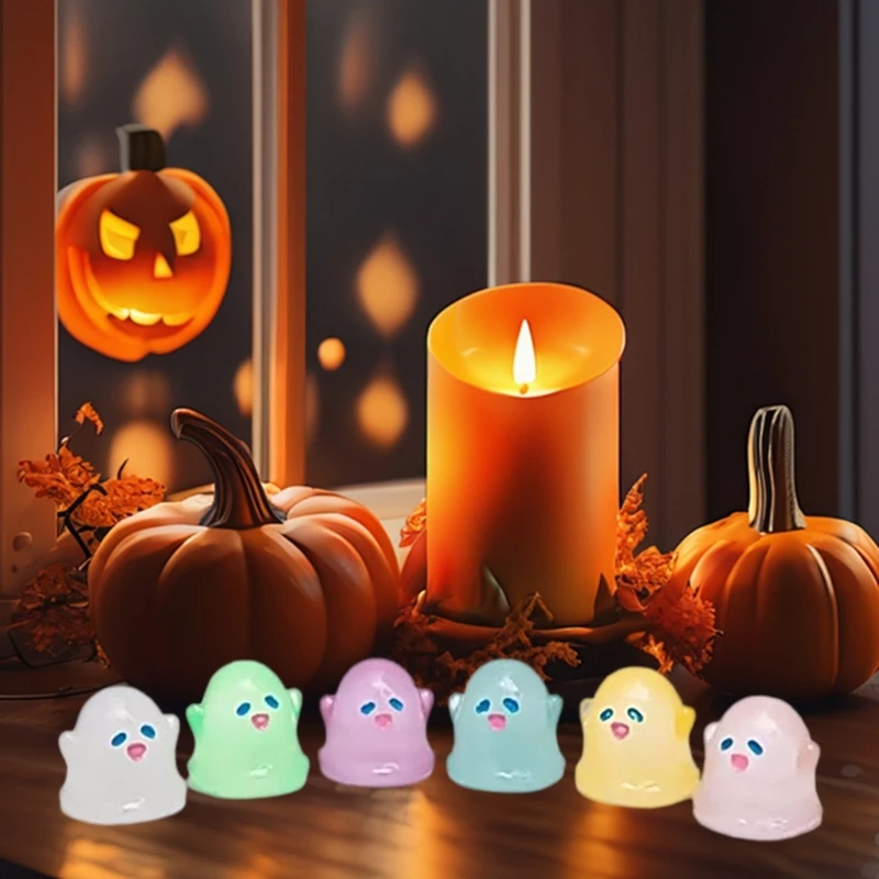 50 قطعة من تماثيل الهالوين الصغيرة ديكور حرفي من الراتنج للحفلات، المنزل، سطح الطاولة، عرض اليقطين والجمع