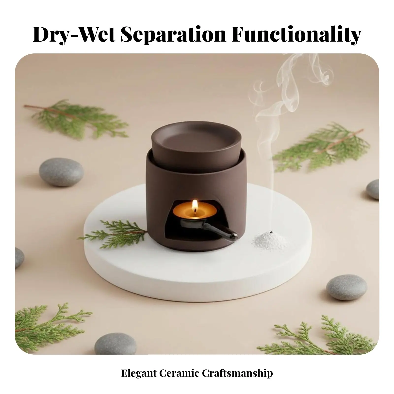 Candle-Powered Oil Warmer Tealight-Powered Scent Aroma Warmer Detachable Bowl Elegant Design