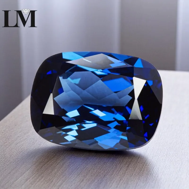 

Lab Sapphire Cushion Cut Royal Blue Color VVS1 Charms for Czochralski method DIY Ring Necklace Earrings Main Materials