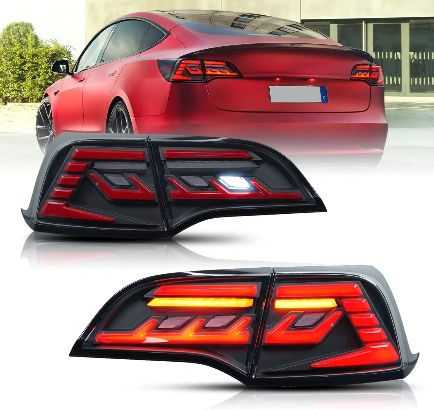 

LED Taillights for Tesla Model 3 Model Y 2017-2021 Start-up Rear Brake Lamp Upgrade Animation Dynamic Sequential Assembly