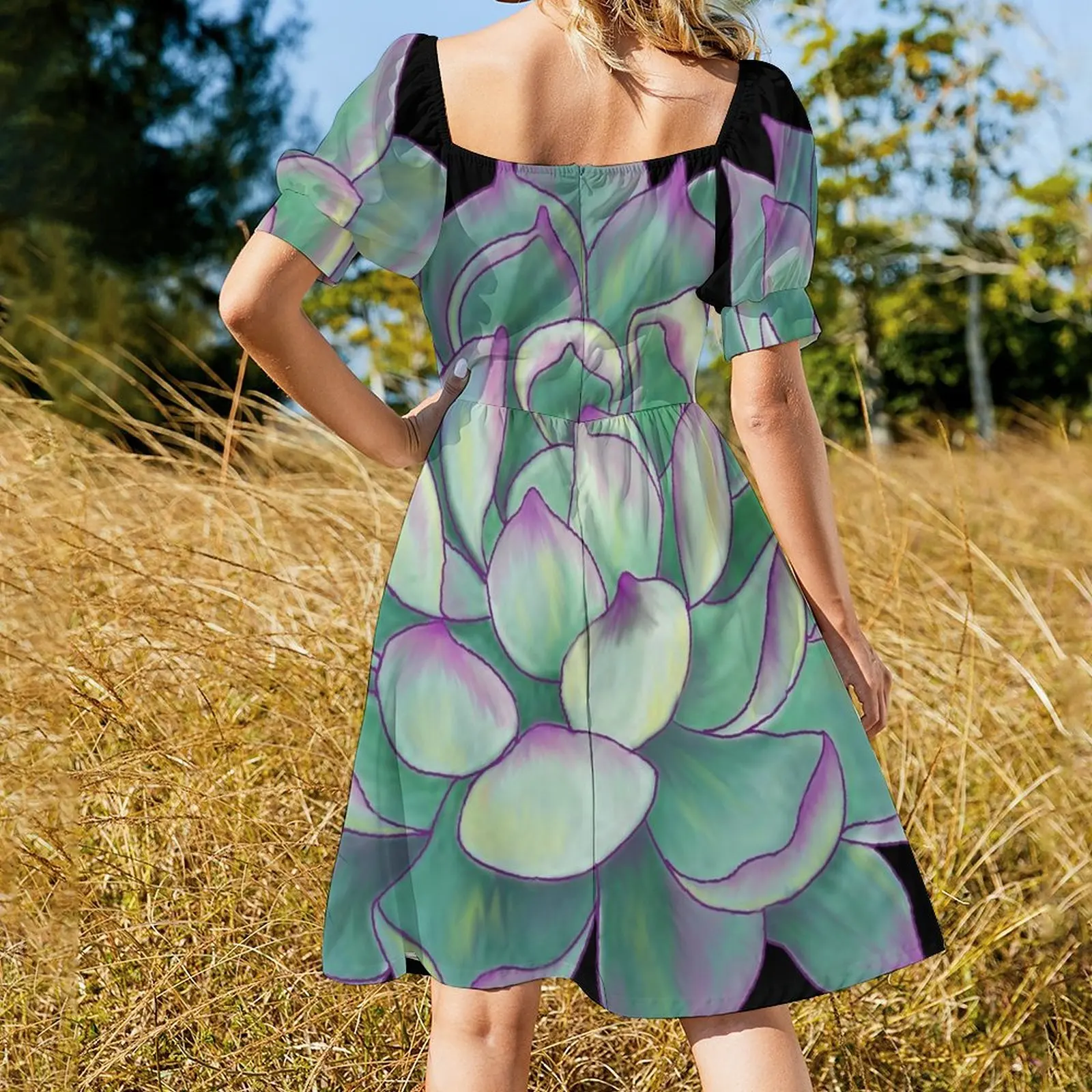 Vestido de verano de plantas suculentas para mujer, elegante vestido de fiesta a la moda, 2023, 2023