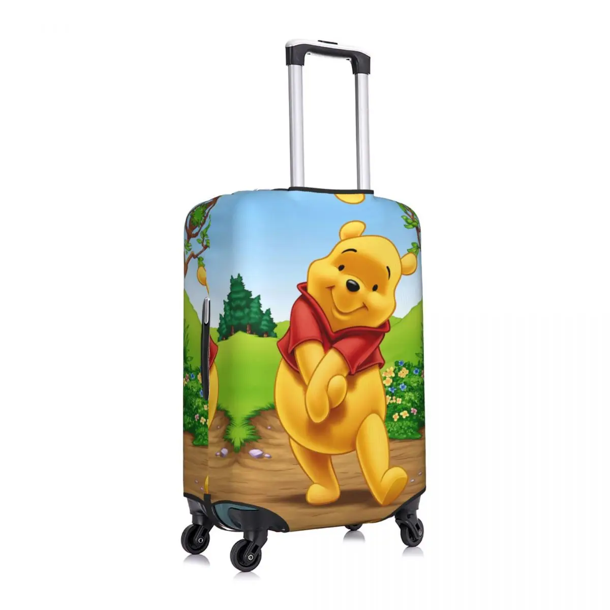 Custom Cartoon Bear Winnie The Pooh Luggage Cover Elastic Travel Suitcase Protective Covers Fits 18-32 Inch