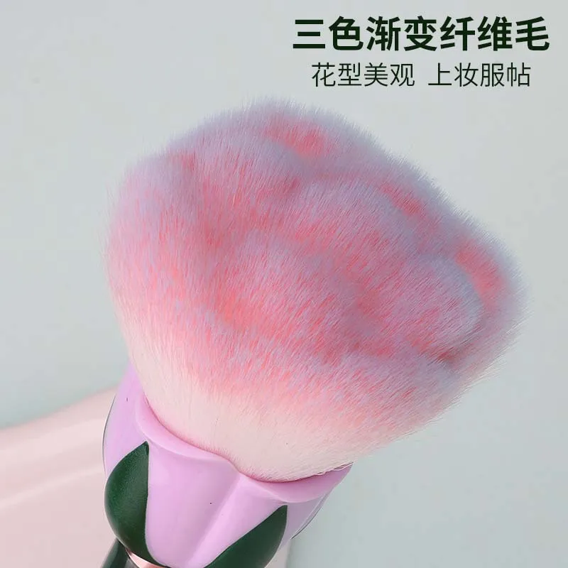 Pennelli per trucco fiore rosa Pennelli per trucco super grandi per cipria Pennello per polvere cosmetico per unghie Pennello per cipria in polvere Pennello per trucco manicure
