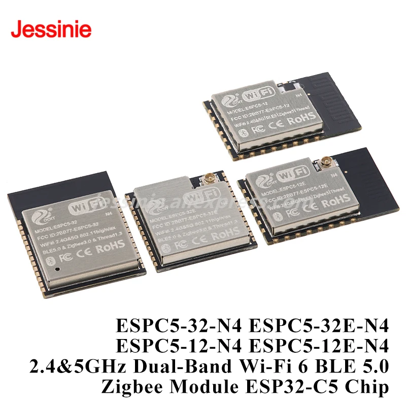 10pcs/1pc ESP32-C5 ESP32C5 2.4G 5GHz Dual Band WIFI6 BLE Wi-Fi 6 BLE5.0 Zigbee Module ESPC5-12 ESPC5-32 ESPC5-12E ESPC5-32E-N4