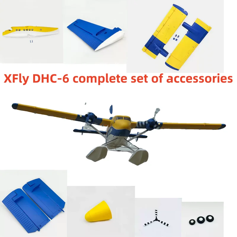 Xfly Dhc-6 Double Otter Full Set Of Accessories Body, Main Wings, Cockpit, Float, Screws, Led Lights, Tires, Etc